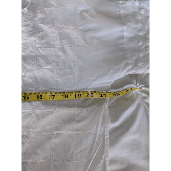 Madewell Broadway & Broome Top Women's S White Cotton Blouse Cottagecore Crochet - Picture 12 of 13